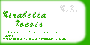 mirabella kocsis business card
